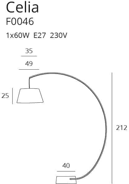 CELIA F0046 LAMPA PODŁOGOWA CZARNA MaxLight