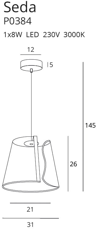 SEDA P0384 LAMPA WISZĄCA MaxLight