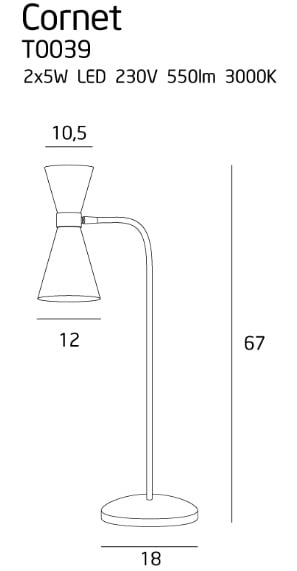 Cornet lampa biurkowa T0039 MaxLight