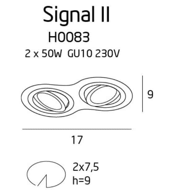 Signal II H0087 oprawa podtynkowa czarna MaxLight