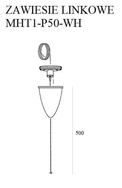 ZAWIESIE LINKOWE 5M BIAŁE MHT1-P50-WH MaxLight