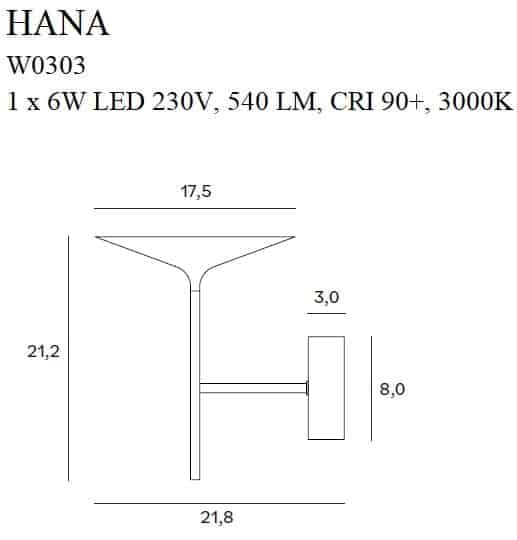 KINKIET CZARNY HANA W0303 MaxLight