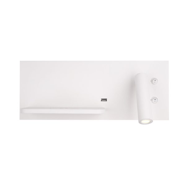 Superior W0291l Kinkiet Z Gniazdem Usb I Ładowarką Indukcyjną Biały MaxLight