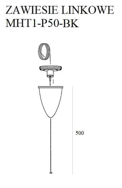 ZAWIESIE LINKOWE 5M CZARNE MHT1-P50-BK MaxLight