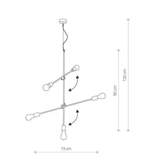 Lampa wisząca STICKS GOLD V 9076 Nowodvorski
