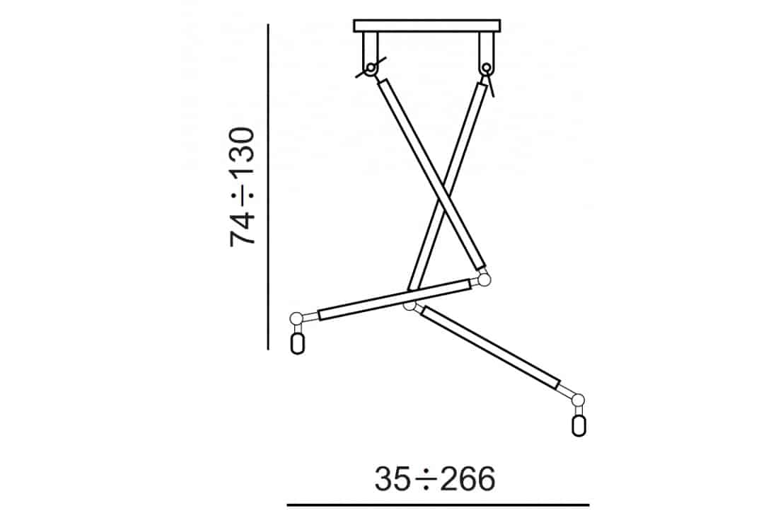 Lampa wisząca ZYTA 2 S PENDANT złota AZ4191+AZ2596+AZ2596 śr.33cm AZZARDO