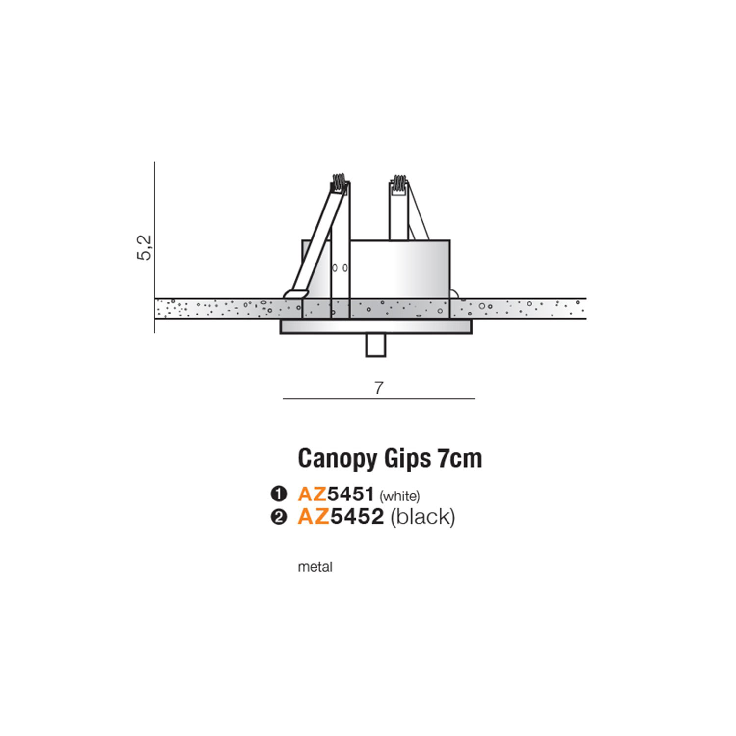 CANOPY GIPS 7cm AZ5451 AZZARDO