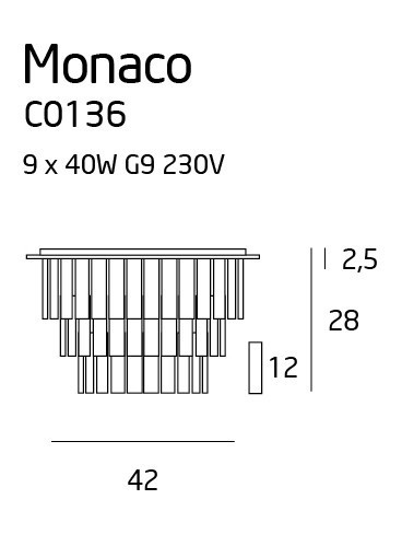 Monaco plafon C0136 MaxLight 42 cm