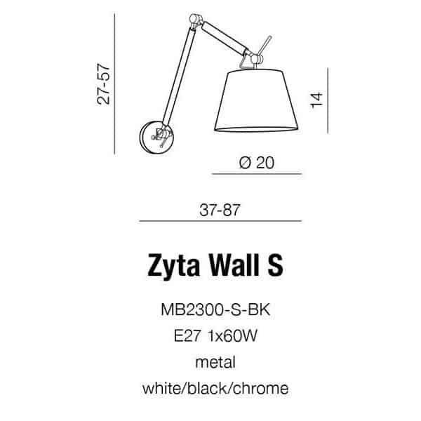Kinkiet ZYTA WALL S white AZ1844+AZ2599 śr.20cm AZZARDO
