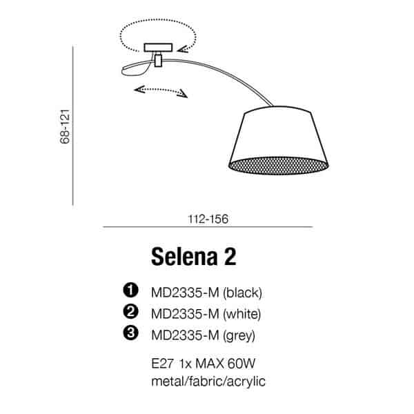 Lampa wisząca SELENA 2 WHITE AZ2284+AZ2592 AZZARDO