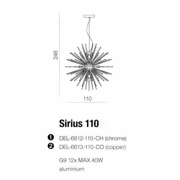 Lampa wisząca SIRIUS 110 CHROME AZ2114+AZ2117 AZZARDO