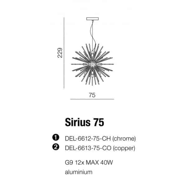 Lampa wisząca SIRIUS 75 COPPER AZ2118+AZ2119 AZZARDO
