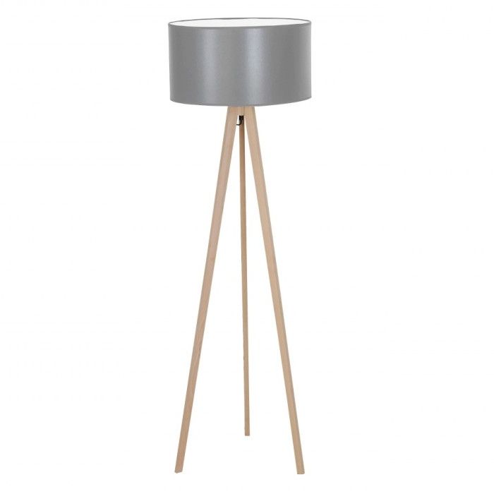 Lampa podłogowa TRIPOD WOOD AZ3013+AZ3015 grey AZZARDO