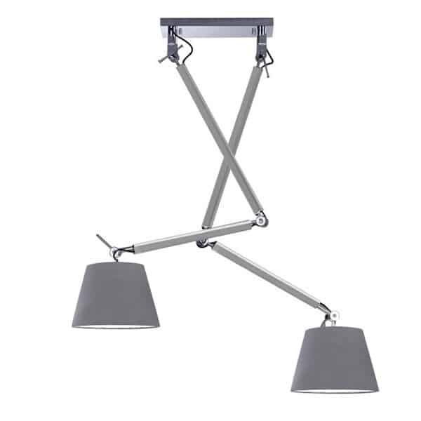 Lampa wisząca ZYTA 2 S PENDANT ALU grey AZ2301+AZ2601 śr.26cm AZZARDO