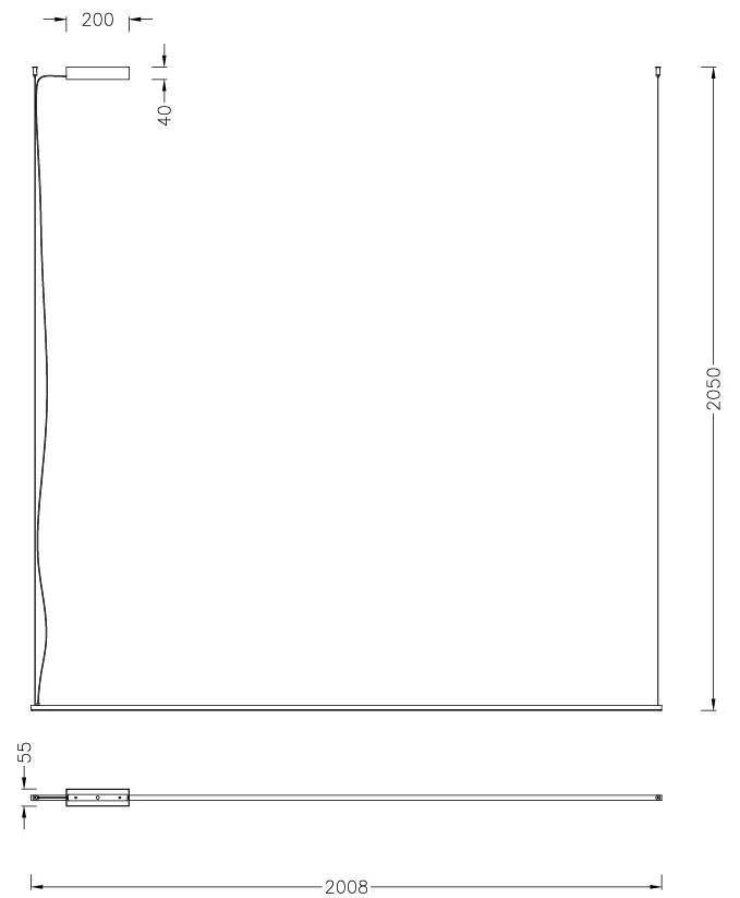 Lampa Wisząca Longi 48W 200 cm P0681 MaxLight