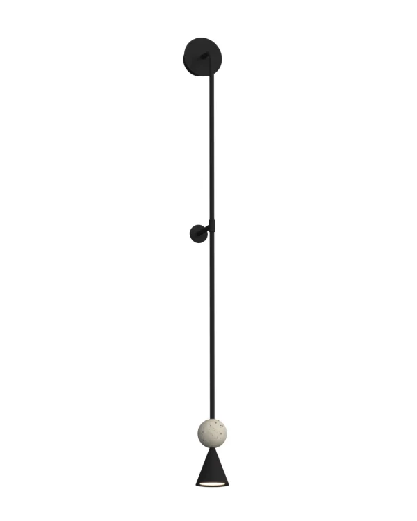 Kinkiet Bingo 5W Czarny + Trawertyn W0447 MaxLight