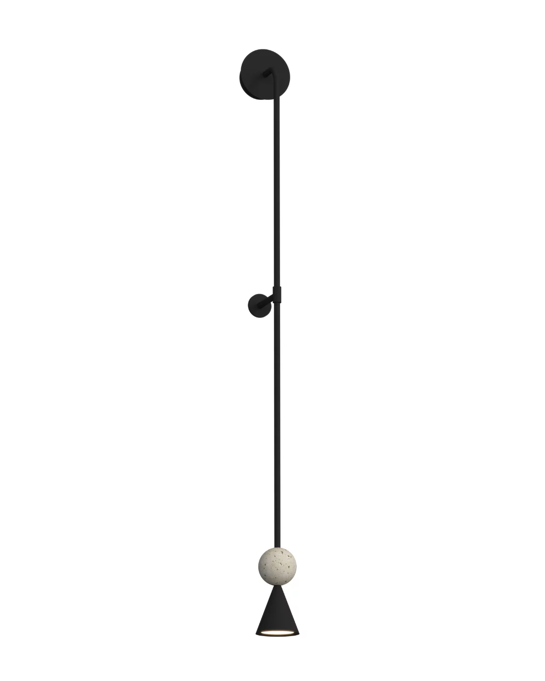 Kinkiet Bingo 5W Czarny + Trawertyn W0447 MaxLight