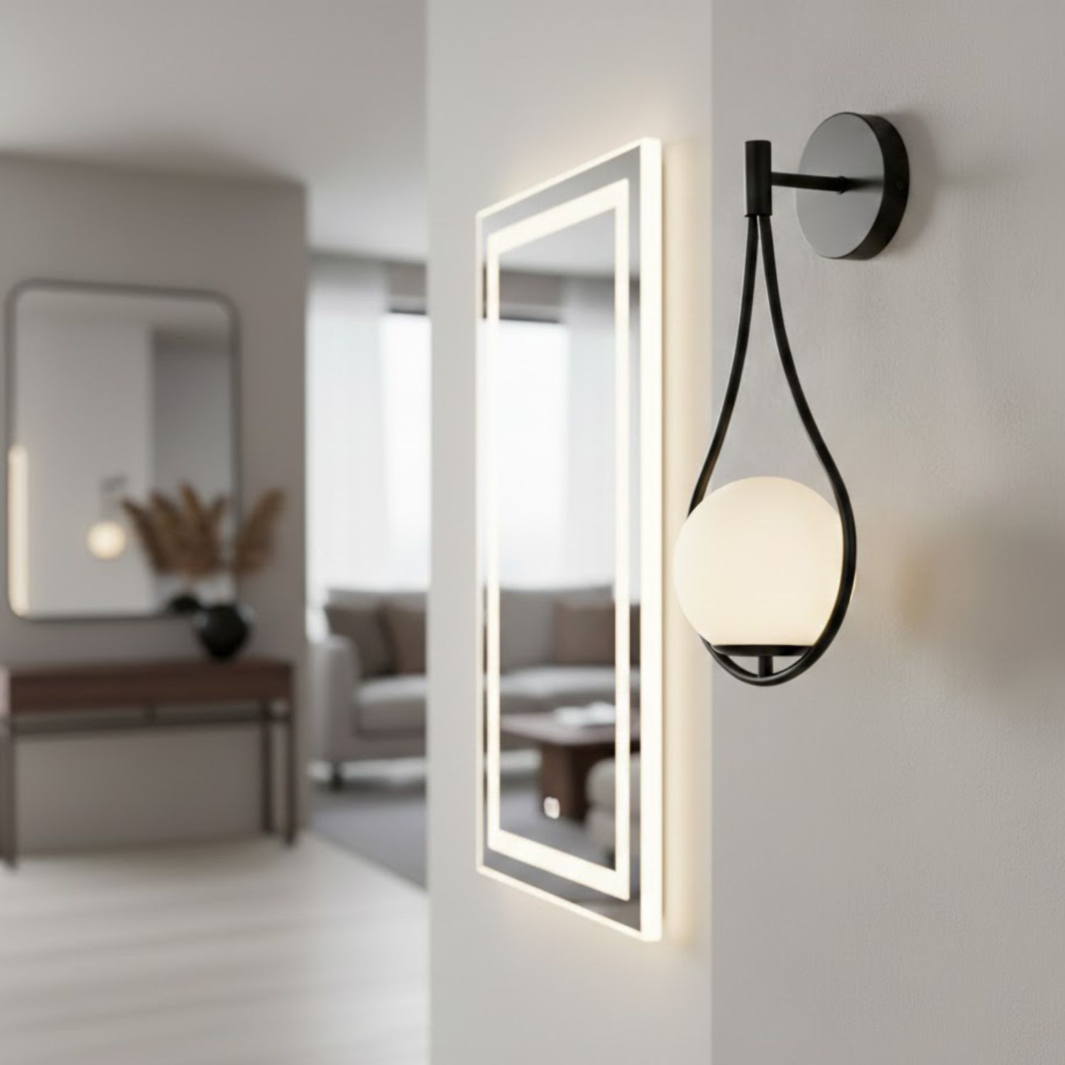 Kinkiet ścienny DROP, 45 cm - ST-F079 black Step into Design