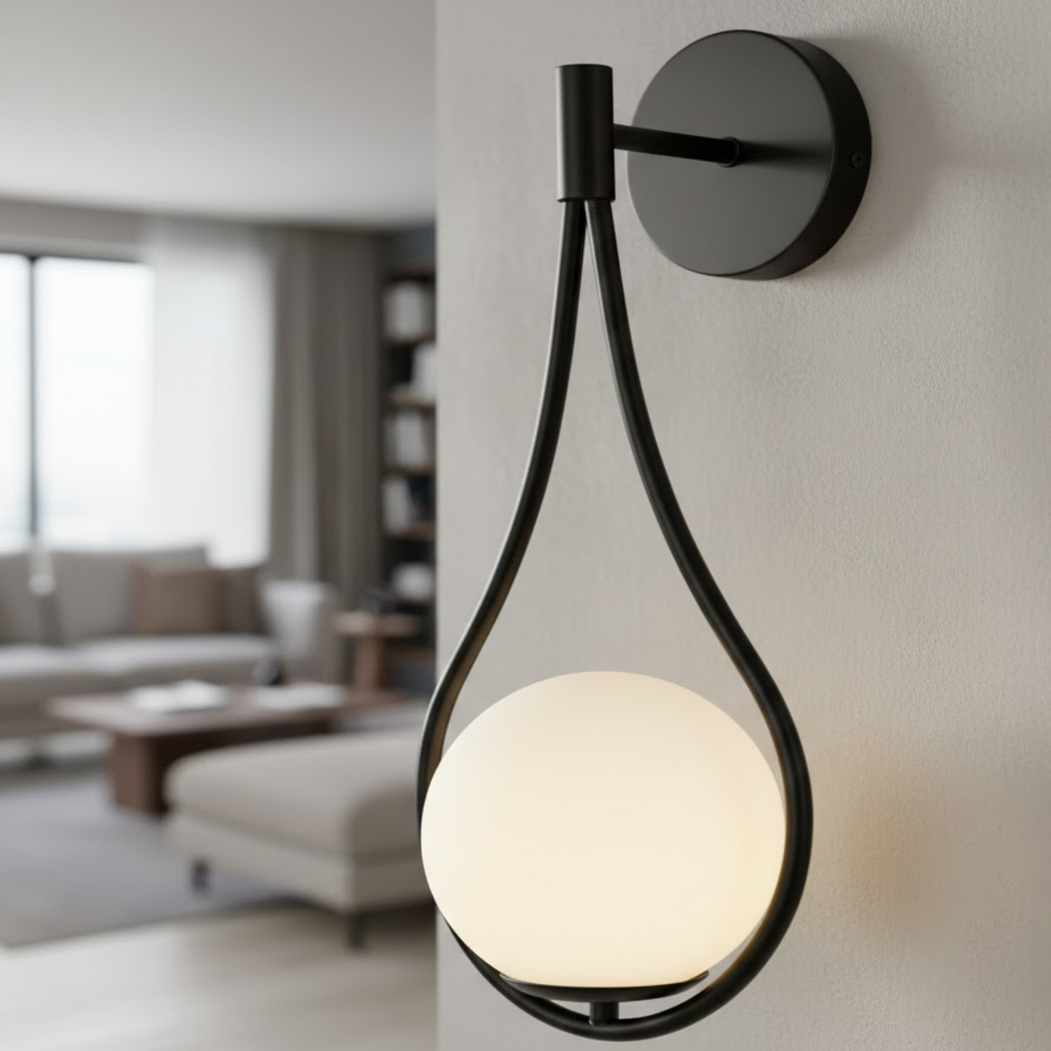 Kinkiet ścienny DROP, 45 cm - ST-F079 black Step into Design