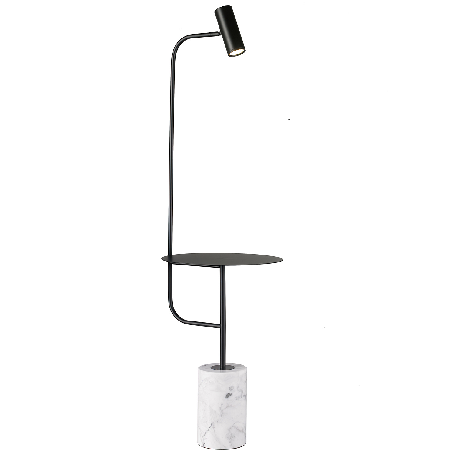 Lampa podłogowa ze stolikiem VINCENT czarna 146 cm ST-7027F black Step into Design