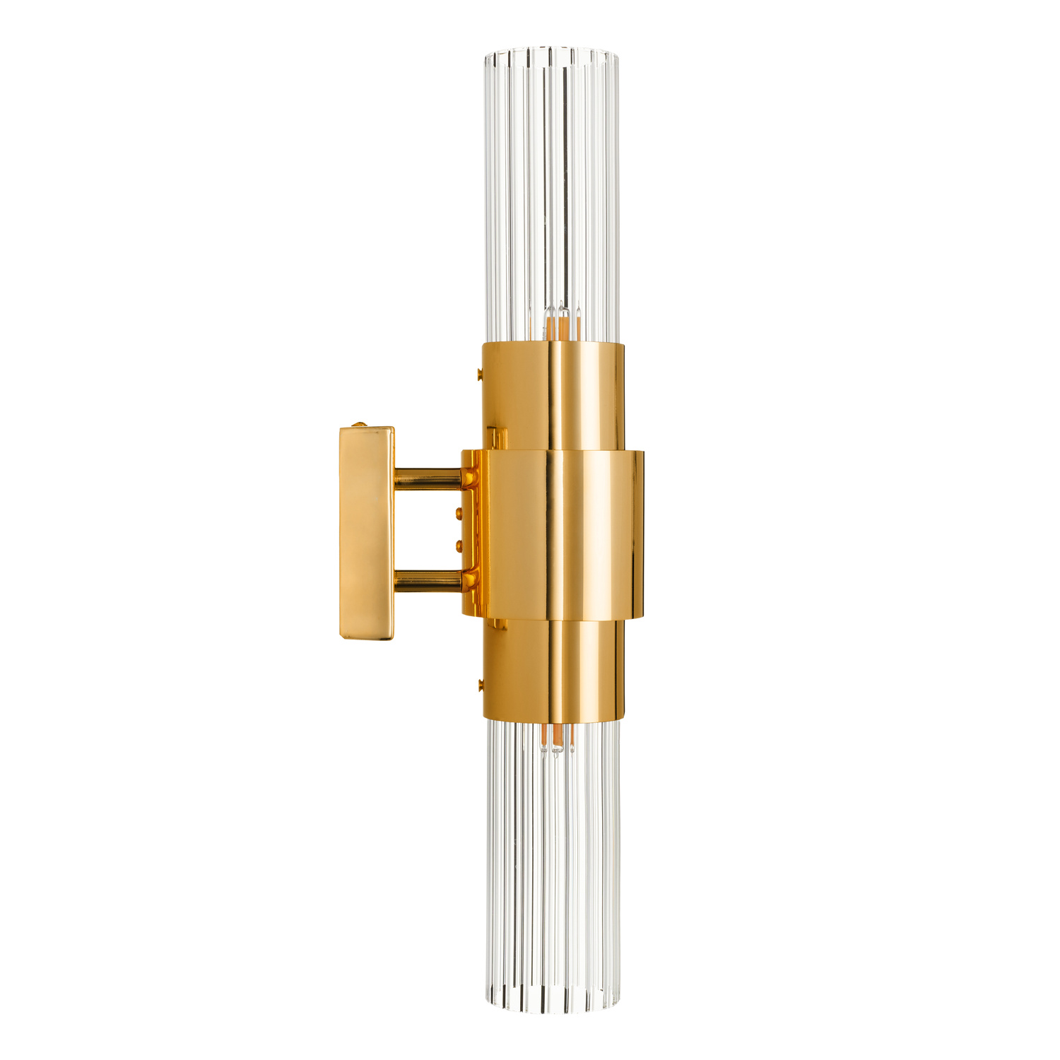 Lampa ścienna GLOW 46 cm - kinkiet złoty, szkło ryflowane ST-DW7790 Step into design