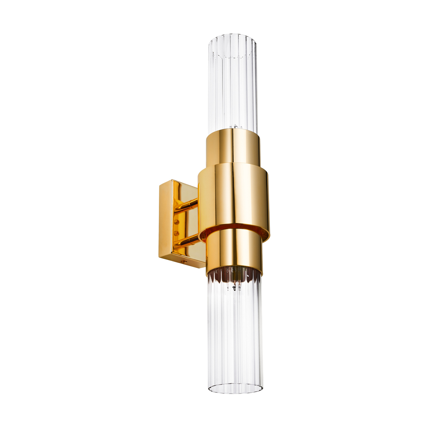 Lampa ścienna GLOW 46 cm - kinkiet złoty, szkło ryflowane ST-DW7790 Step into design
