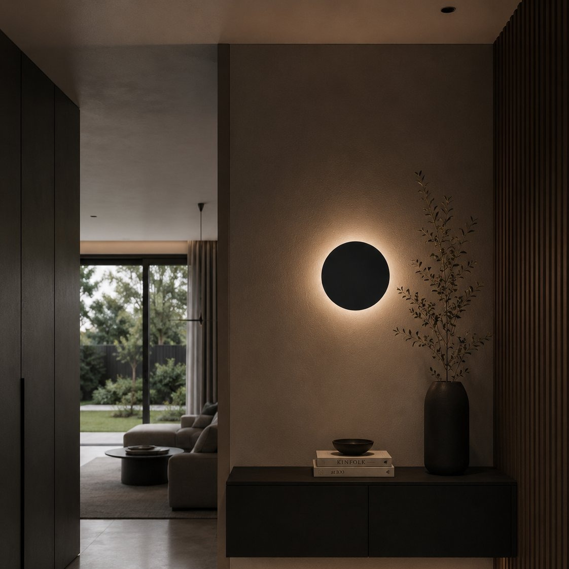 Lampa ścienna NYX 20 cm - LED okrągła, metalowa, czarna ST-8293W/20 black Step into design